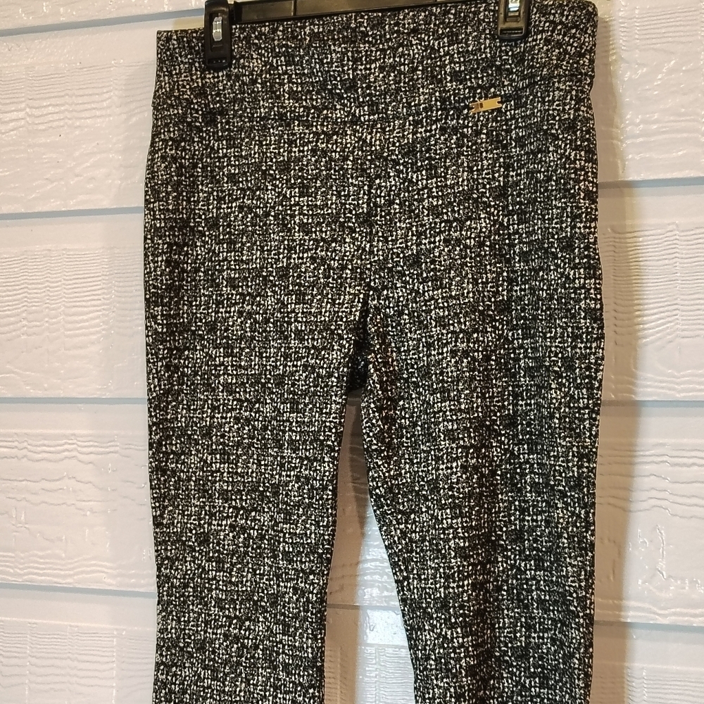 I.N.C. 10 PS Black Tweed Like Stretchy Pull On Pants Contemporary Career Dressy - Picture 2 of 9